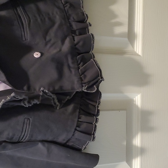 Crewcuts Ruffled Collar Jacket Blue with Lavender Trim Size 4/5 - Picture 5 of 9